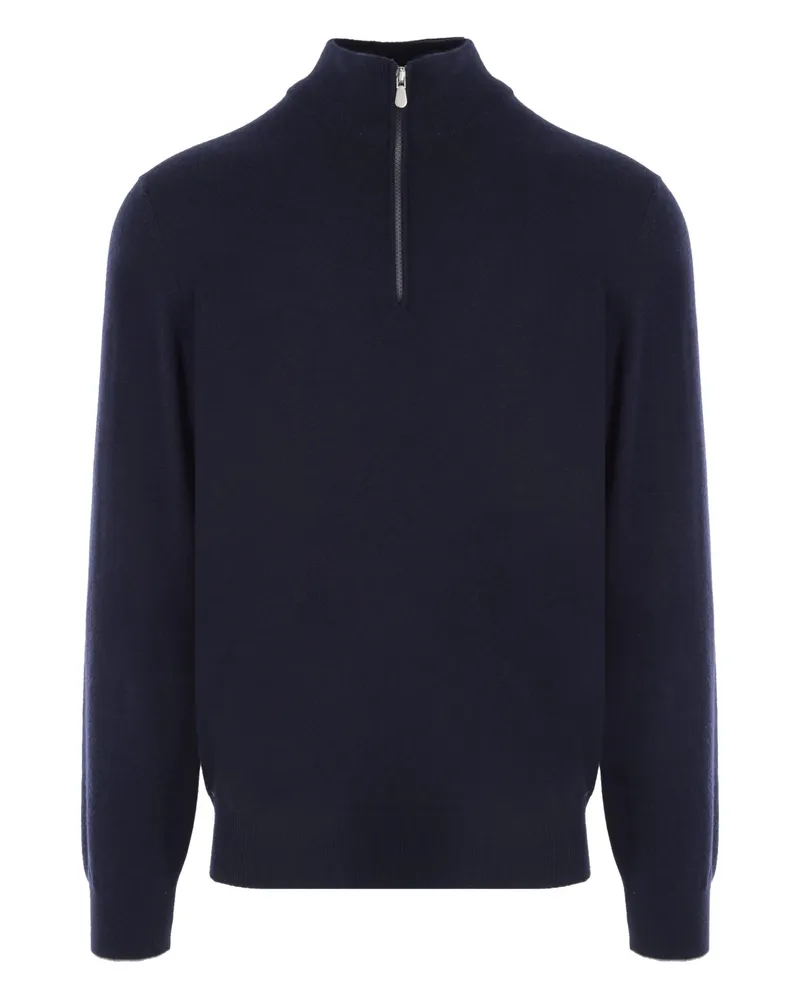 Brunello Cucinelli Zip-fastening Cashmere Sweater Blue