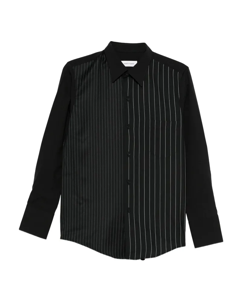 Ernest W. Baker Pinstripe Patch-pocket Shirt Black