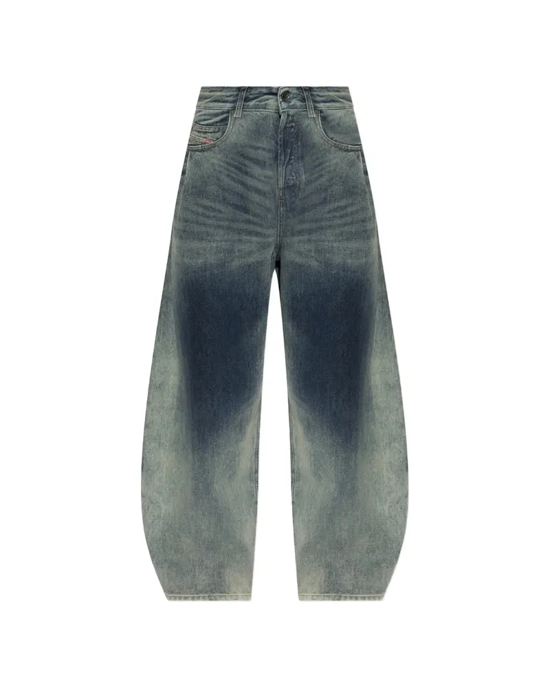 Diesel Faded-effect Wide-leg Jeans Blue