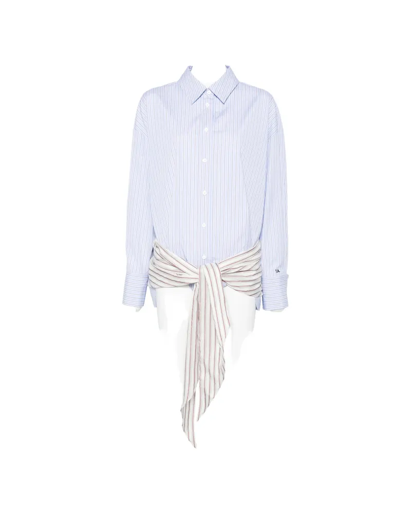 ATTICO Striped-pattern Mini Dress Blue