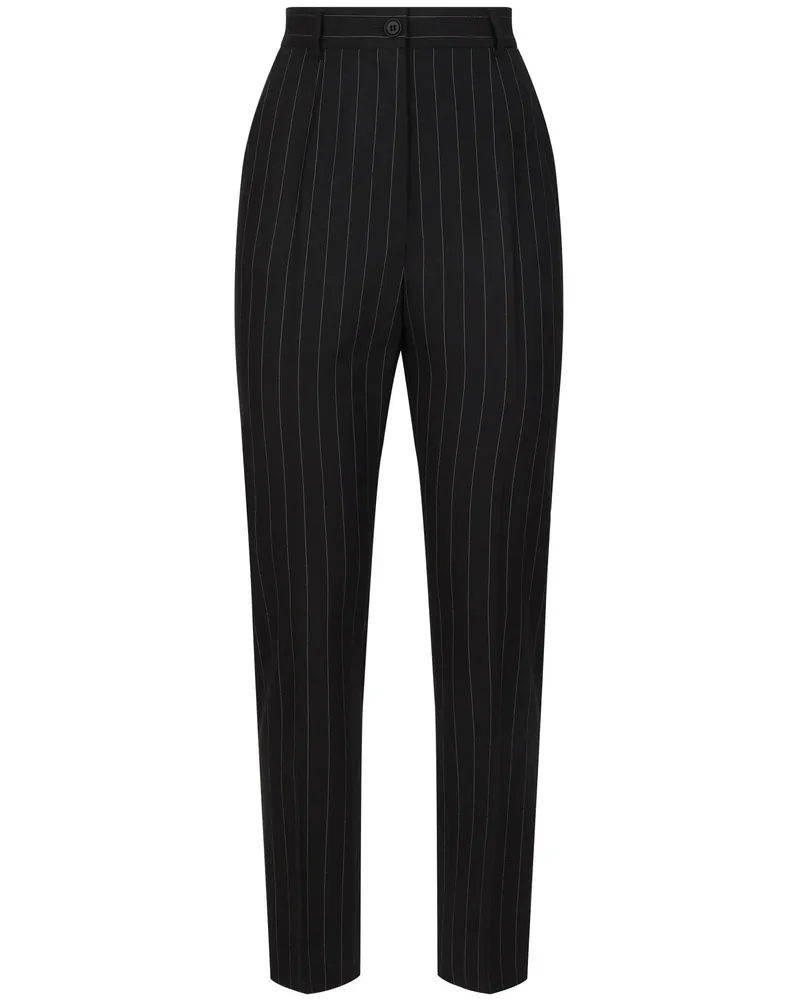 Dolce & Gabbana Pinstriped Trousers Black
