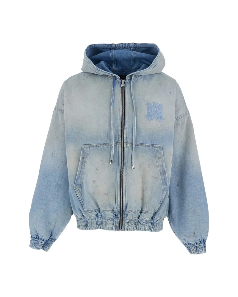 Amiri Logo-embroidered Hooded Jacket Blue