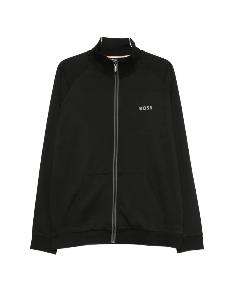 HUGO BOSS Logo-print Zip-fastening Sweatshirt Black