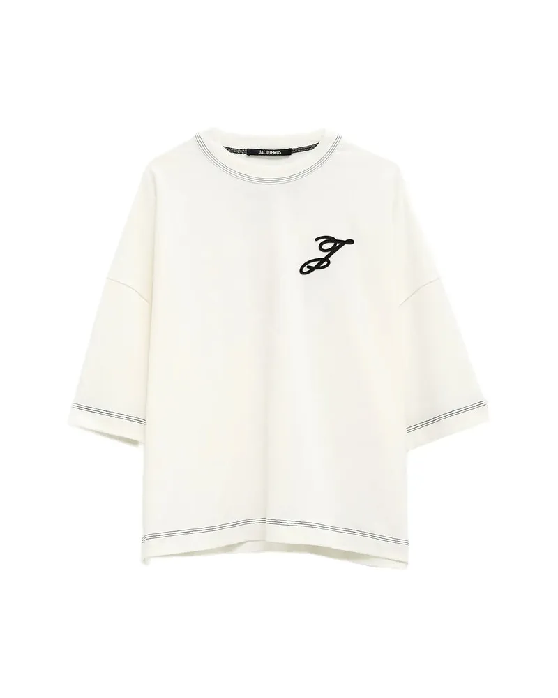 Jacquemus Contrast-stitching T-shirt Neutrals