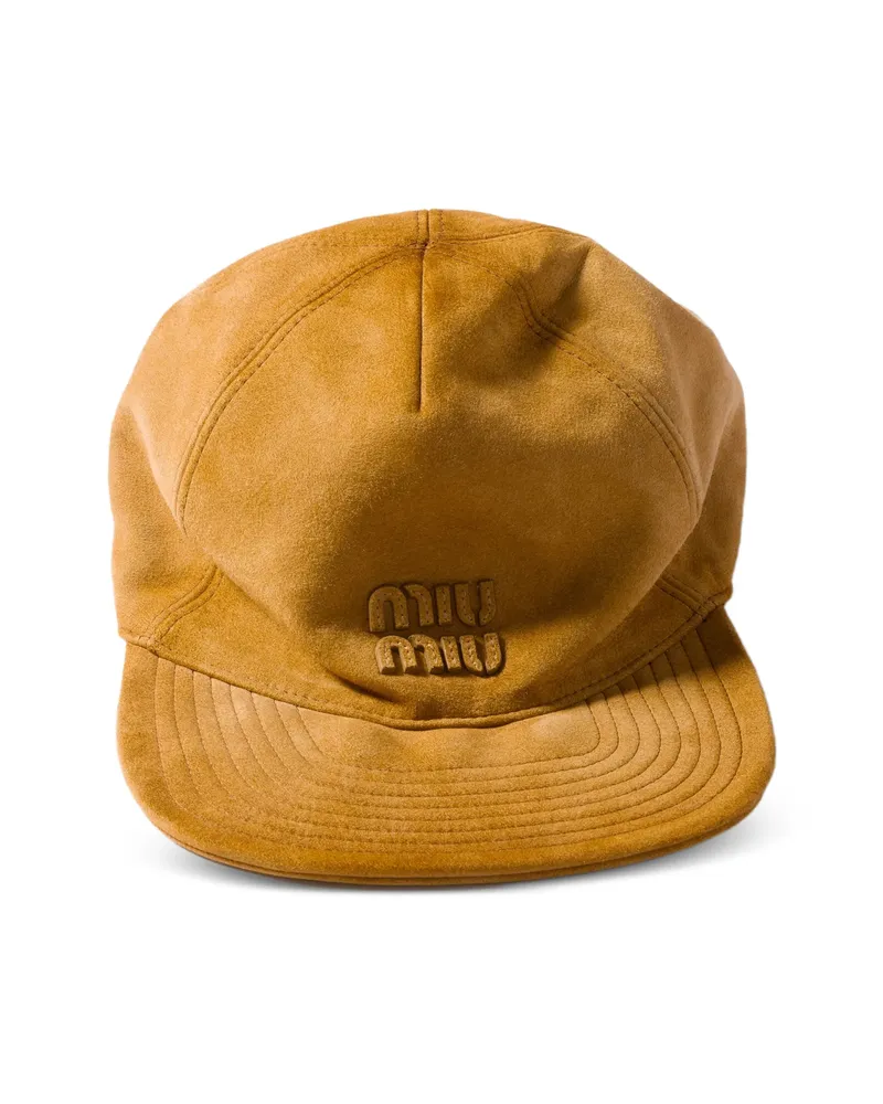 Miu Miu Suede Baseball Cap Neutrals