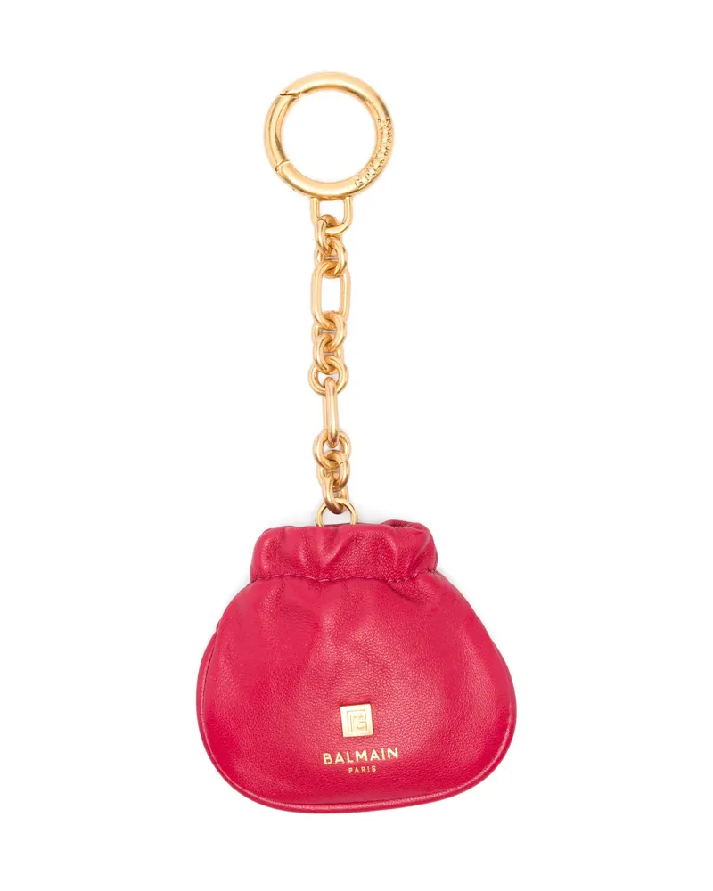 Balmain Pouch Chain Keyring Red
