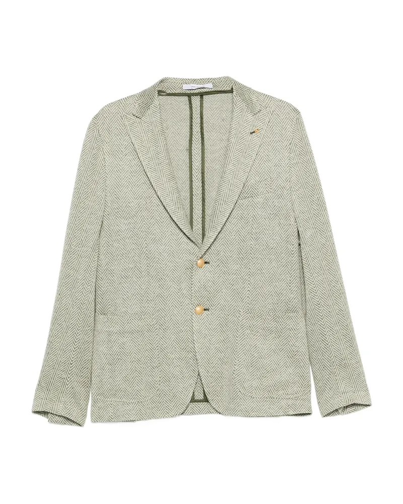 Tagliatore Herringbone-pattern Jacket Green
