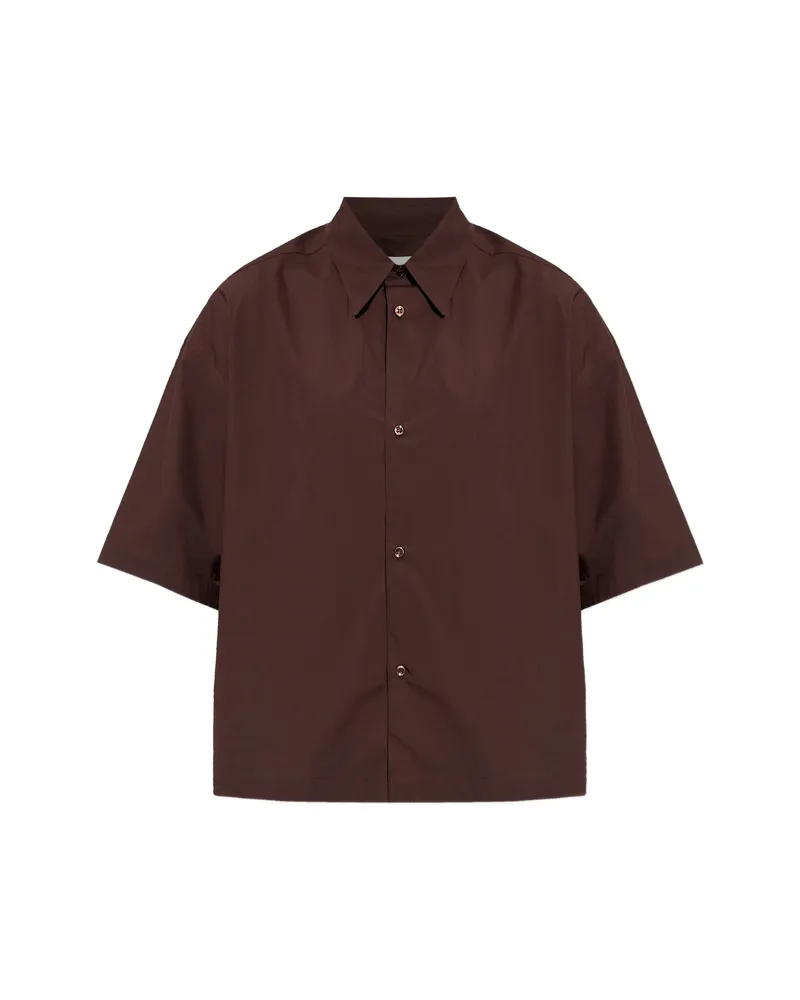 Studio Nicholson Poplin Short-sleeved Shirt Brown