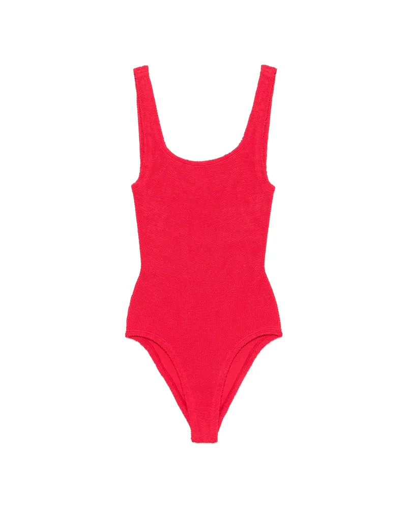 Hunza G Crinkle-effect Swimsuit Red