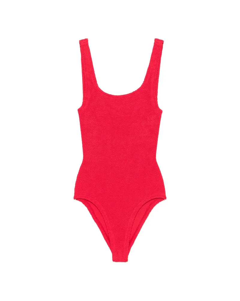Hunza G Crinkle-effect Swimsuit Red