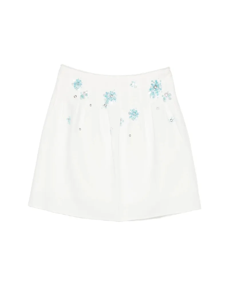 SHUSHU/TONG Sequin-embellished Mini Skirt White