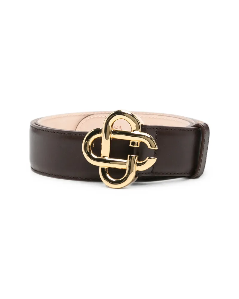 Casablanca Paris Logo-buckle Leather Belt Brown
