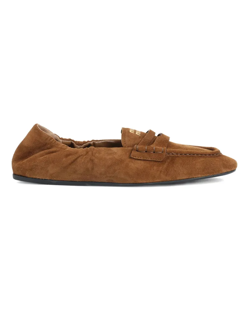 Miu Miu Suede Loafers Brown