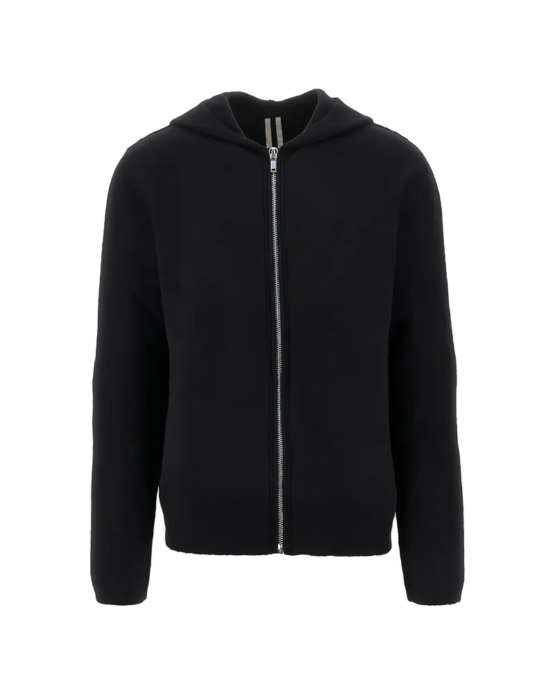 Rick Owens Zip-up Knitted Hoodie Black