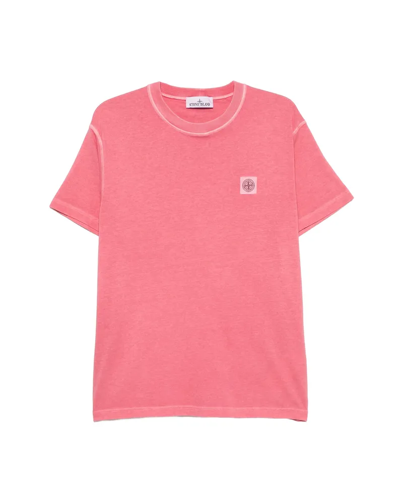 Stone Island Logo-patch T-shirt Pink