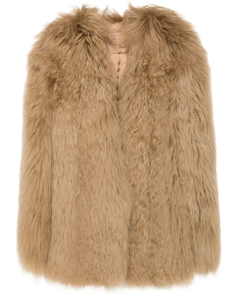Prada Shearling Jacket Brown
