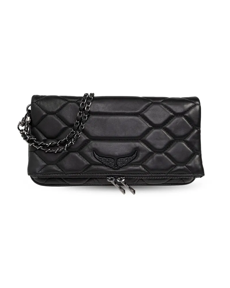 Zadig & Voltaire Rock Quilted Clutch Bag Black