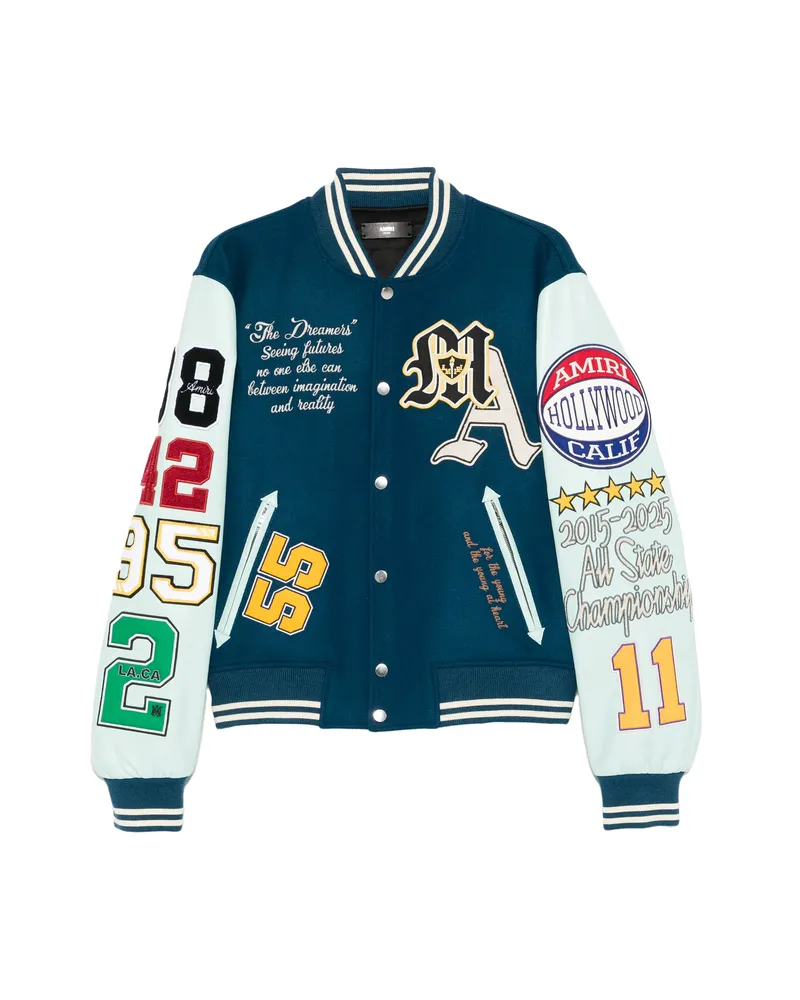 Amiri Appliqué Bomber Jacket Blue