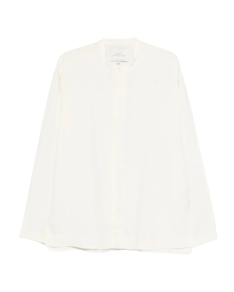 Studio Nicholson Collarless Shirt Neutrals