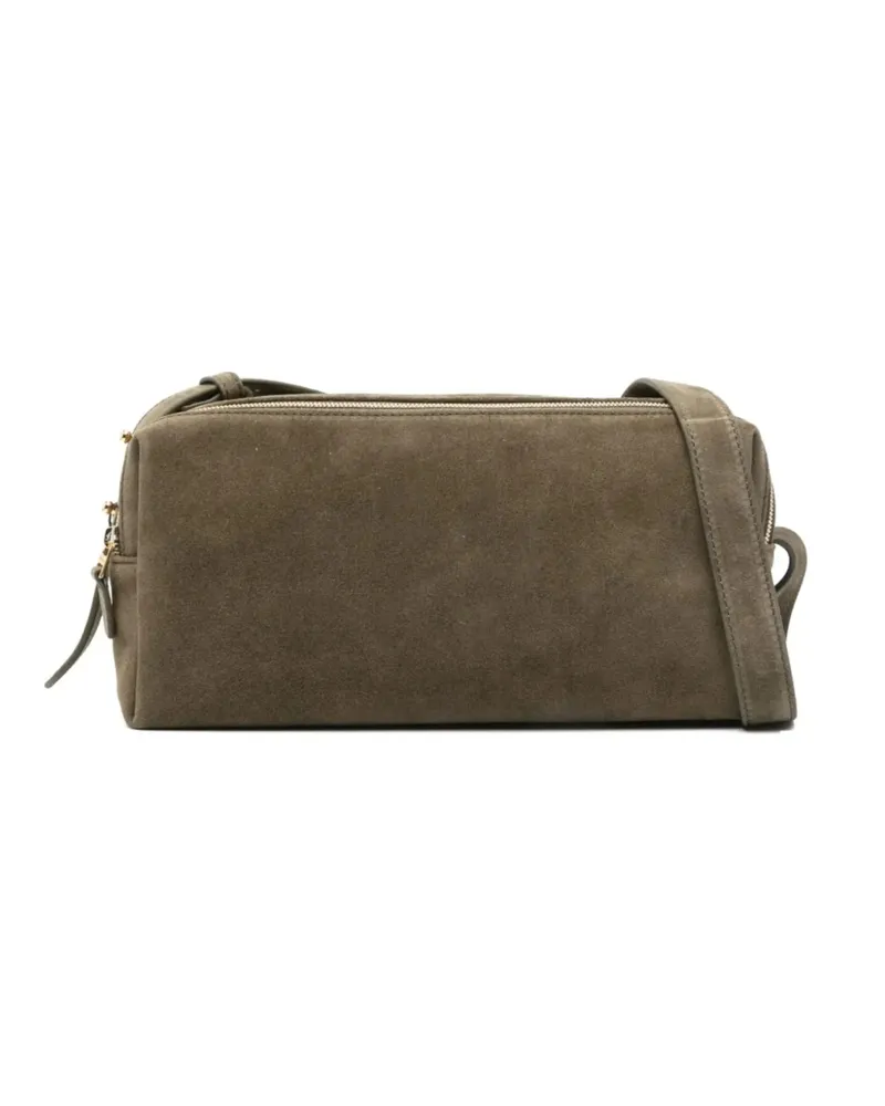 Elleme Trousse Suede Double-zip Shoulder Bag Green