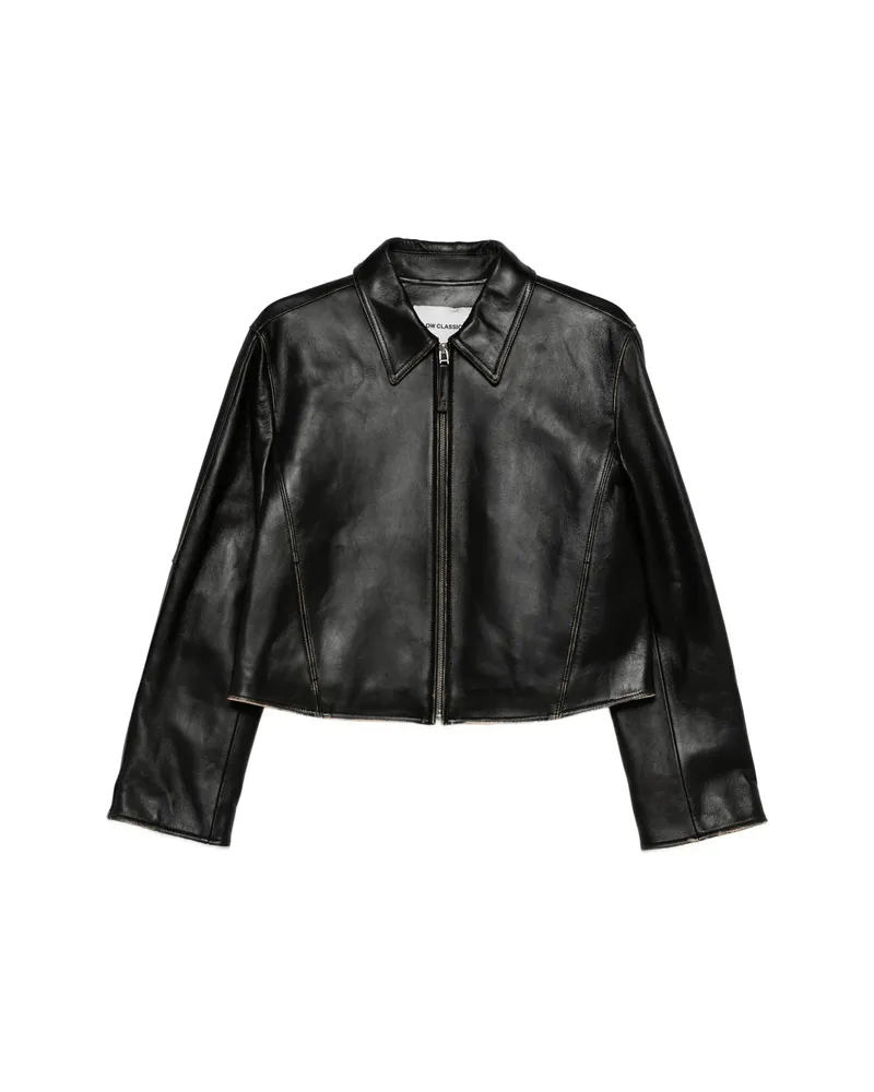 LOW CLASSIC Collared Zip Jacket Black