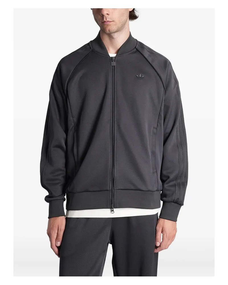 adidas Logo-embroidered Track Jacket Grey
