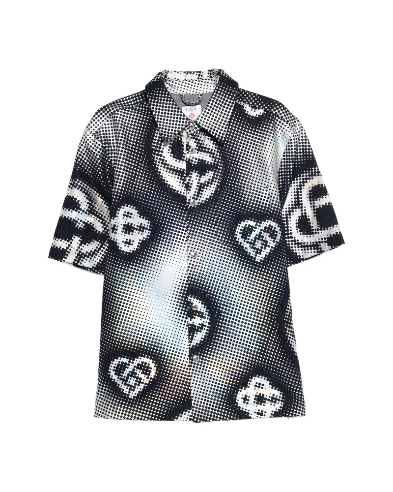 Casablanca Paris Pearlescent Monogram Denim Shirt Black