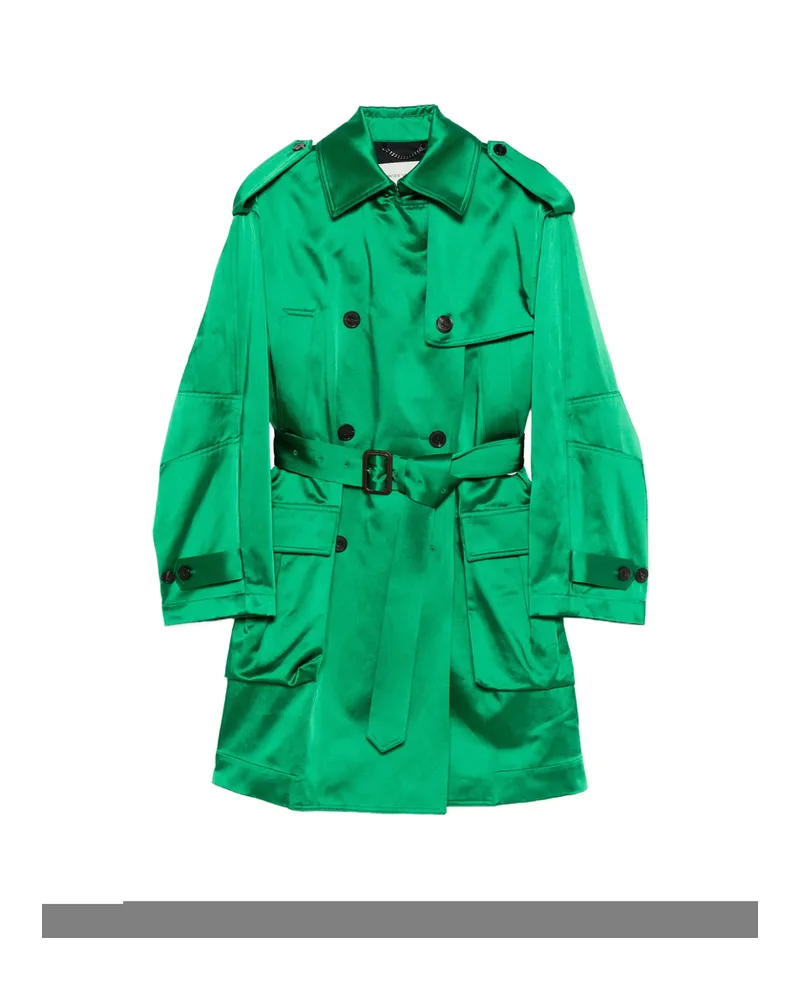 Dries van Noten Belted Double-breasted Trench Coat Green
