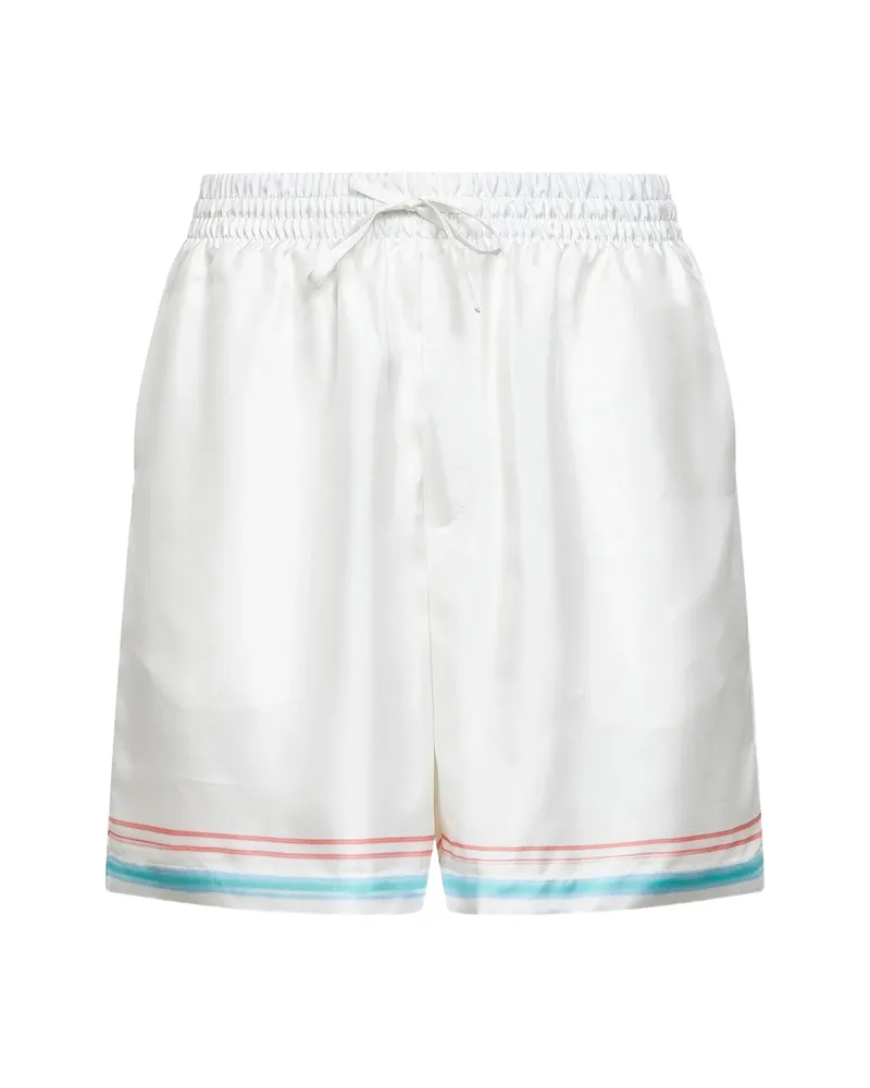 Casablanca Paris Elasticated Striped Shorts White