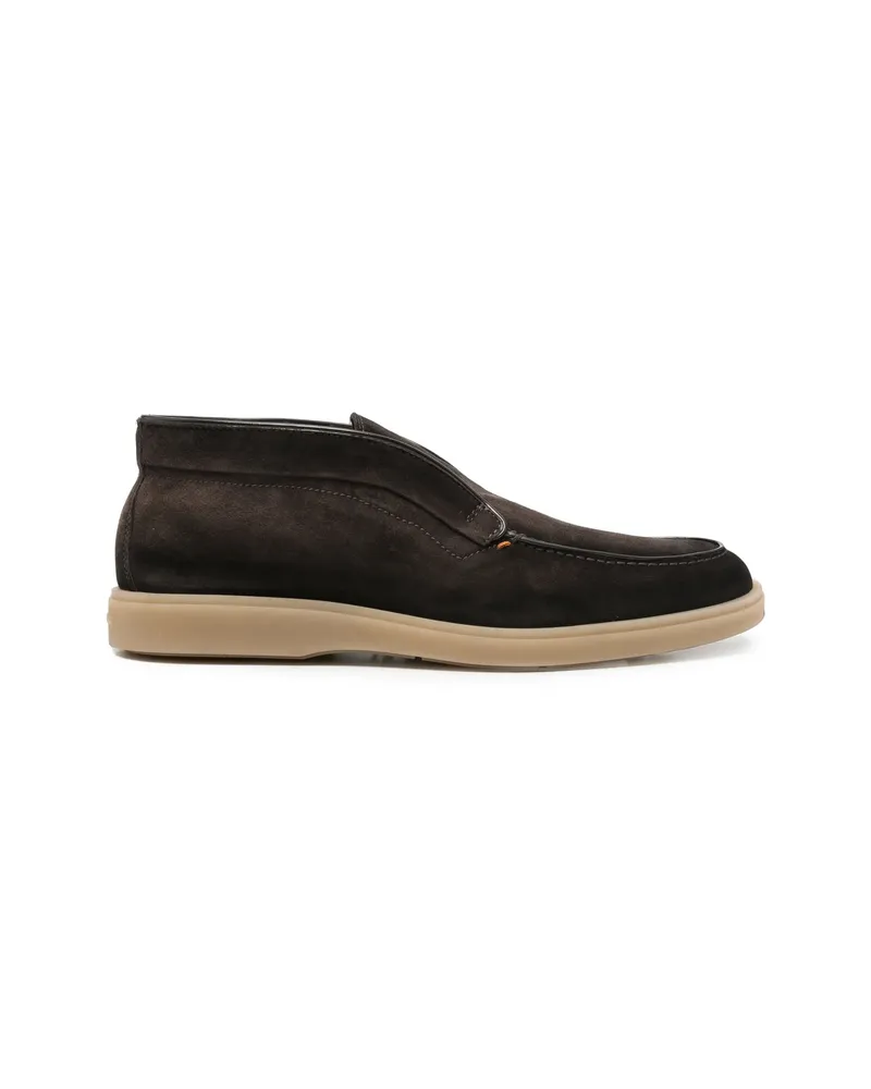 Santoni Suede Slip-on Desert Boots Brown