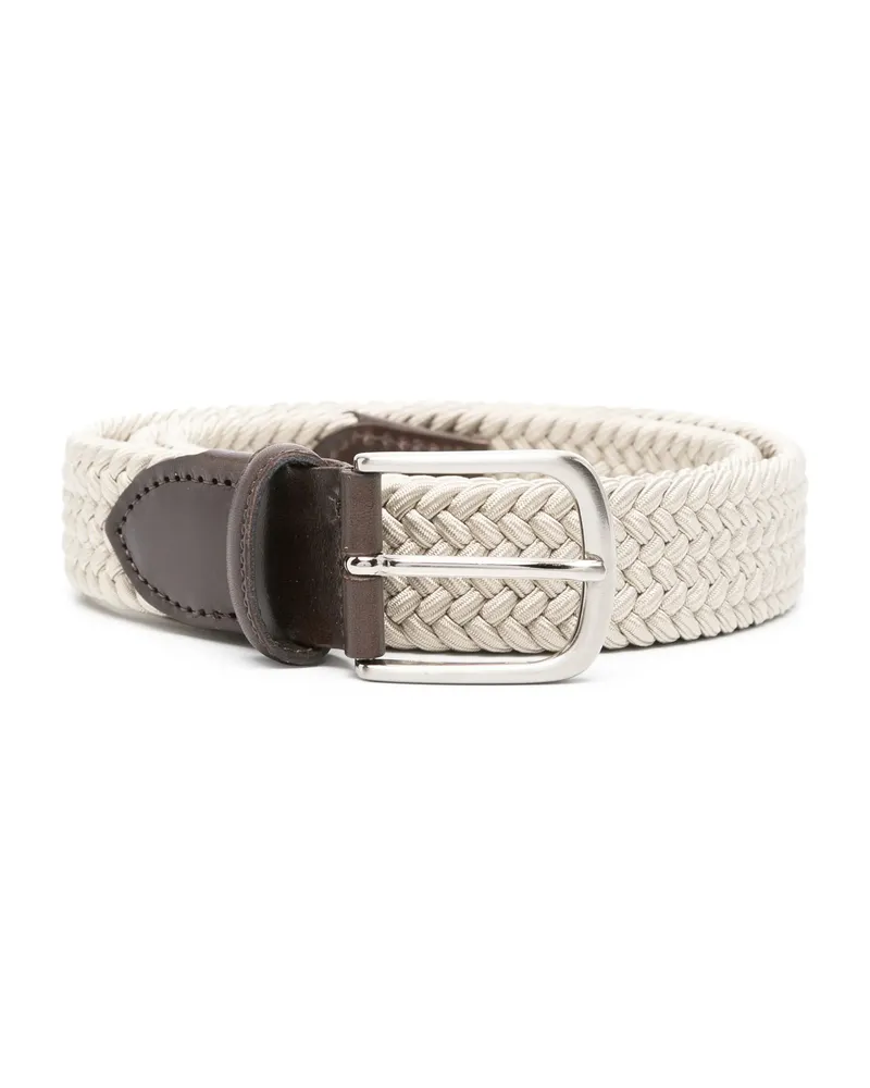 ERALDO Leather-trim Interwoven Belt Neutrals
