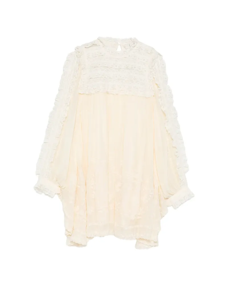 Sea Lace Ruffled Dress Neutrals