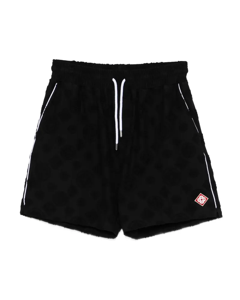 Casablanca Paris Monogram Drawstring Shorts Black
