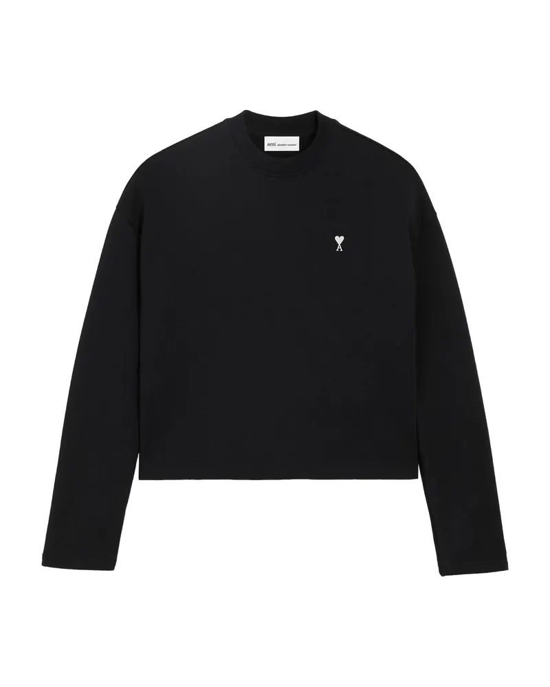 AMI Paris Ami De Coeur Cropped Sweatshirt Black