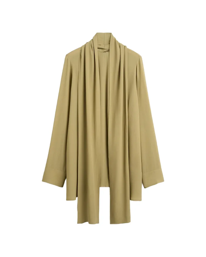Totême Draped Scarf Blouse Neutrals
