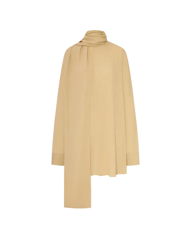 Totême Draped-scarf Blouse Neutrals