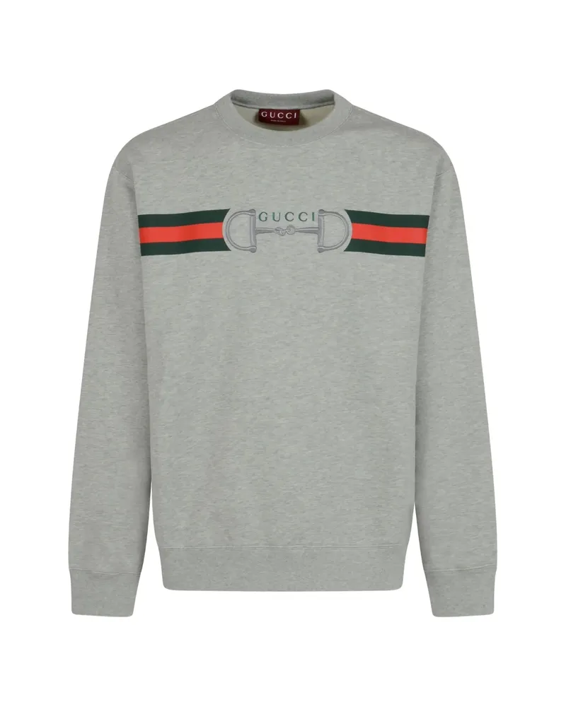 Gucci Stripe Logo Sweatshirt Grey