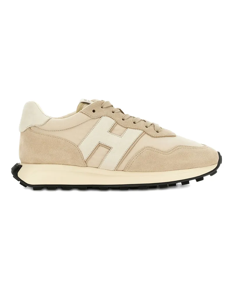 Hogan H601 Logo-detail Panelled Sneakers Neutrals