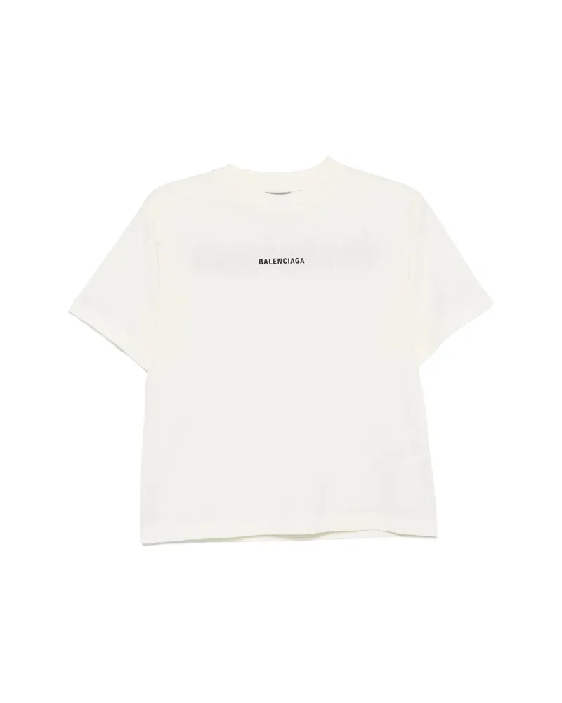 Balenciaga Logo T-shirt Neutrals