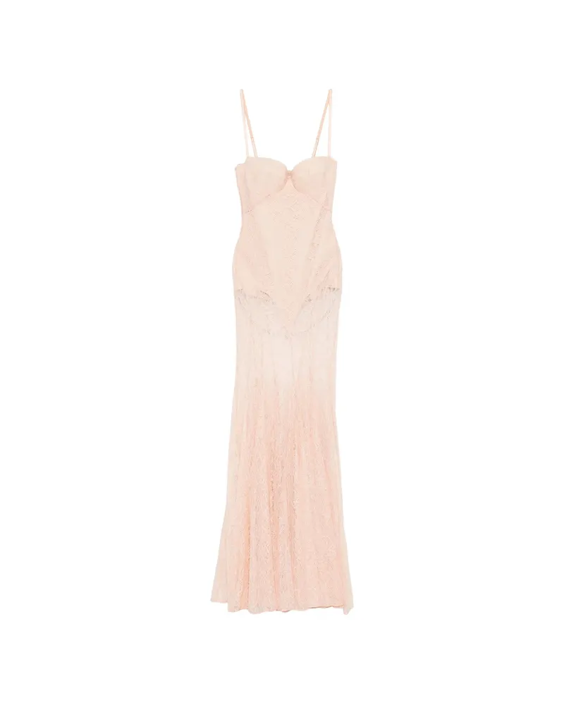 Elisabetta Franchi Lace Maxi Dress Pink