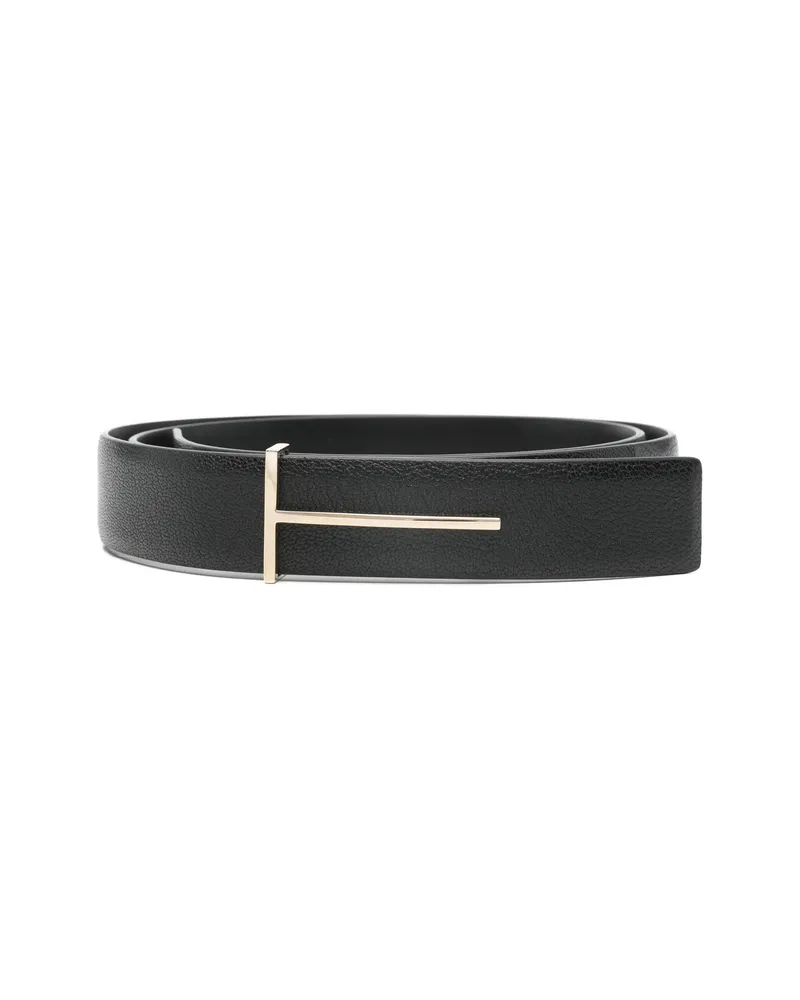 Tom Ford T Buckle Leather Belt Black