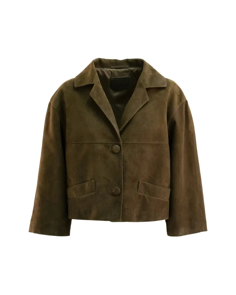 Prada Suede Jacket Brown