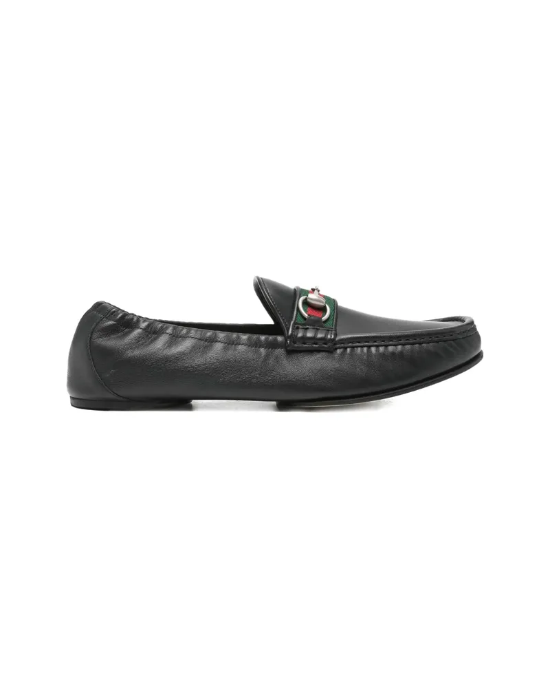 Gucci Horsebit-detail Leather Loafers Black