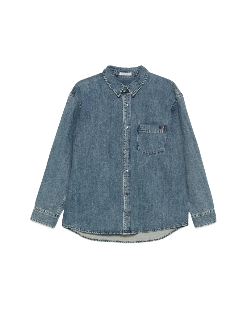 LOW CLASSIC Faded-effect Denim Shirt Blue