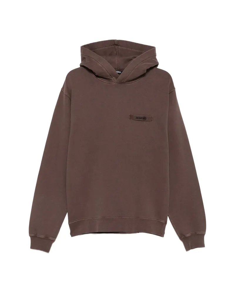 Jacquemus Logo-patch Hoodie Brown