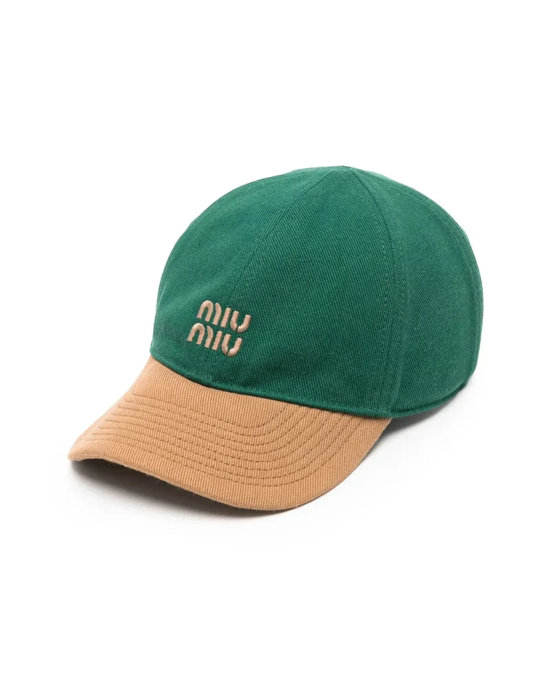 Miu Miu Drill Baseball Cap Green