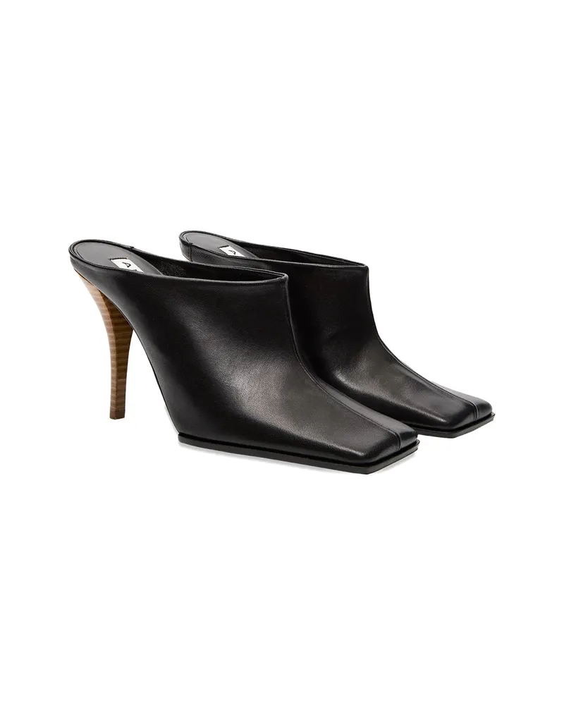 Alaïa Square-toe Leather Mules Black