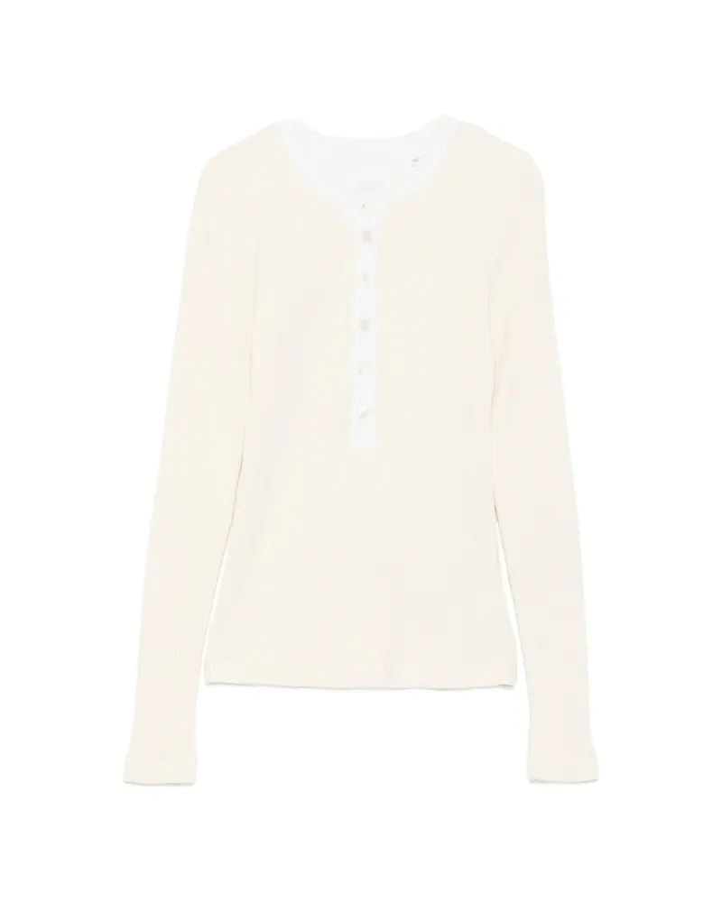 Citizens of humanity Drea Waffle-knit Top Neutrals