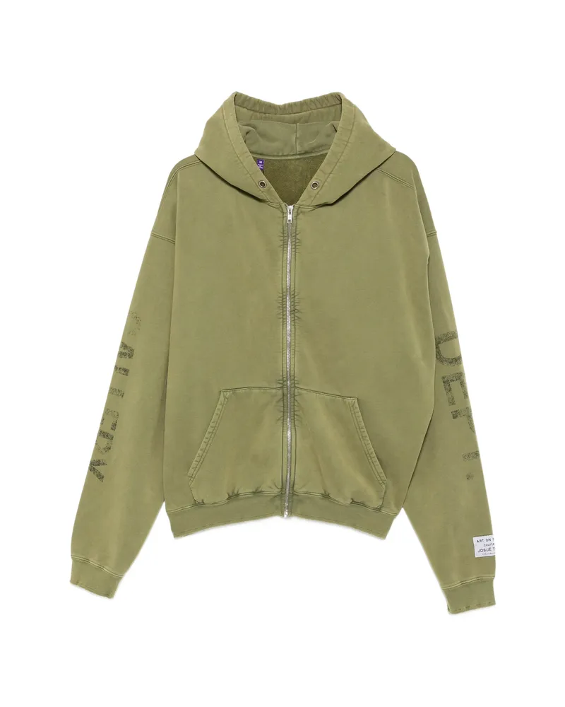 GALLERY DEPT. Logo-print Zip-fastening Hoodie Green