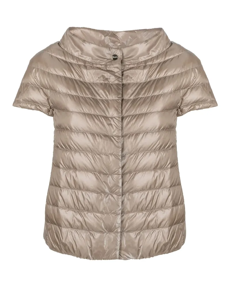 Herno Margherita Short-sleeve Quilted Jacket Brown